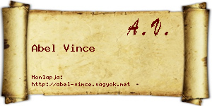 Abel Vince névjegykártya
